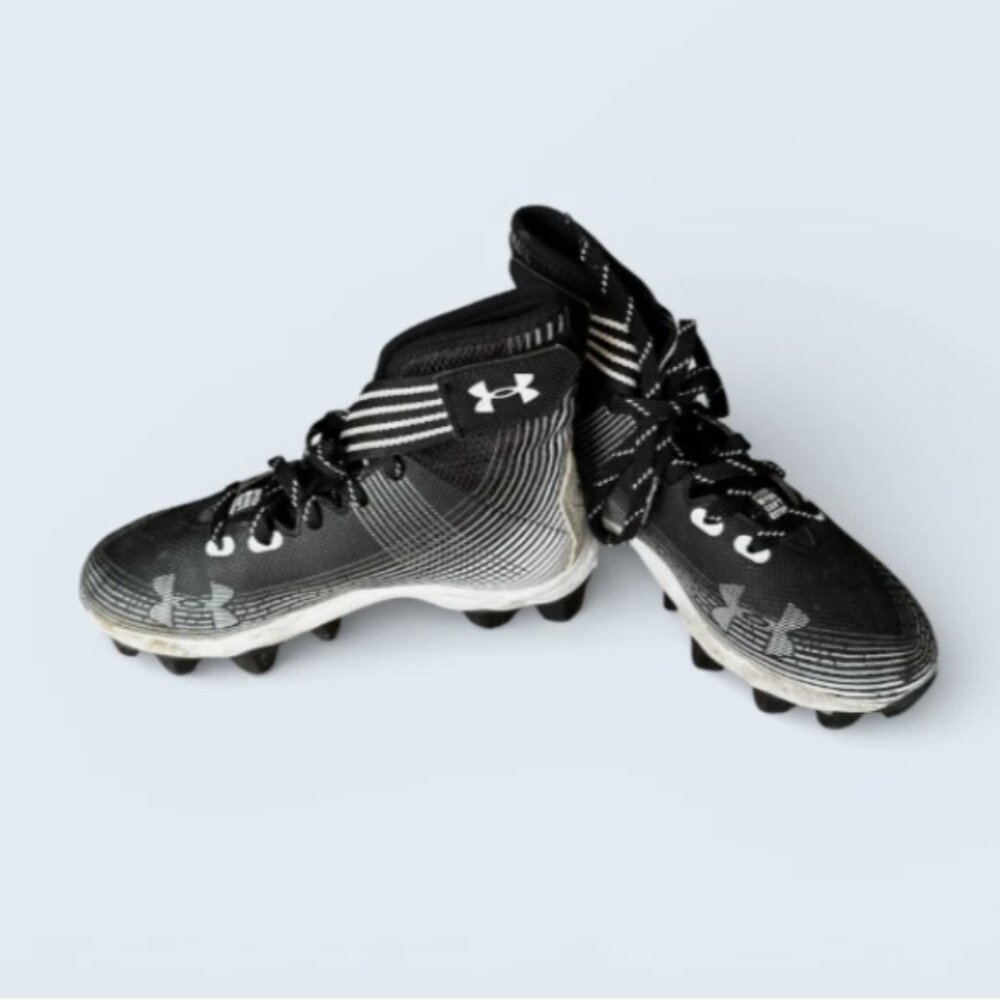 Under Armour Black Football Cleats UAF Radioactive Youth Size 2
